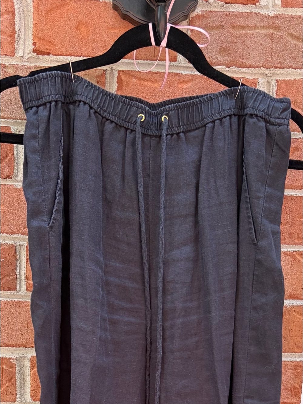 Michael Kors - Relaxed Drawstring Linen Pants - Black